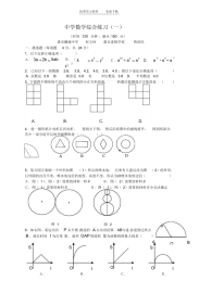 【数学】初中数学综合练习(一)及参考答案