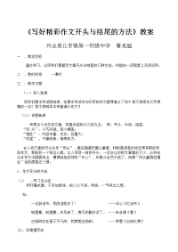 语文人教版九年级下册《写好精彩作文开头与结尾的方法》教学设计