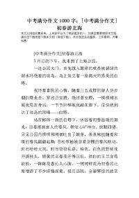 中考满分作文1000字：[中考满分作文]初春游北海.doc