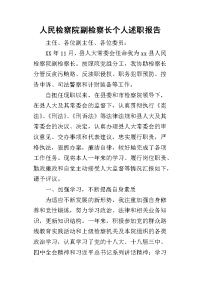 人民检察院副检察长个人的述职报告