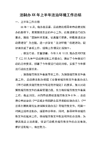 法制办xx年上半年法治环境工作总结