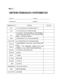 成都附属设施设备交付使用现场踏勘记录表