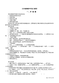 初中物理中考复习教学案全部