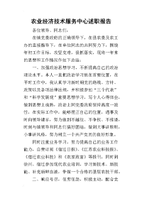 农业经济技术服务中心的述职报告