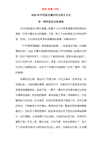 2019年中考语文满分作文范文大全 可下载 可修改 优质文档  最新.docx