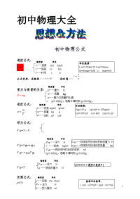 初中 中考总复习 物理笔记大全