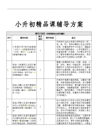 小升初辅导方案方案