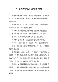 中考满分作文：温暖的阳光.docx