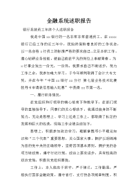 金融系统述职报告