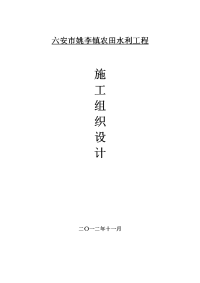 县市占城镇农田水利工程生产施工组织设计