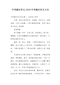 中考满分作文,2019中考满分作文大全.docx