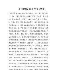 《我的民族小学》教案