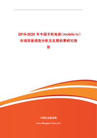 2015-2020年中国手机电视（mobiletv）市场深度调查分析及