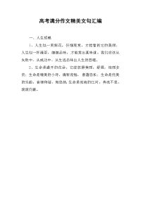 高考满分作文精美文句汇编.docx