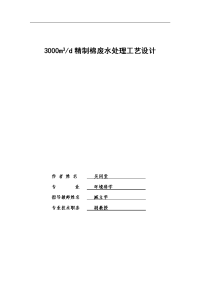 3000m3d精制棉废水处理工艺设计