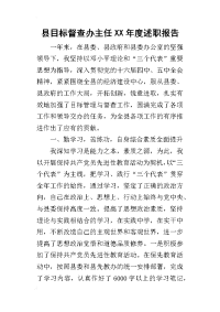 县目标督查办主任某年度述职报告