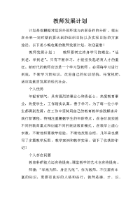 教师发展计划