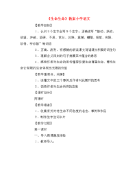 《生命生命》教案小学语文