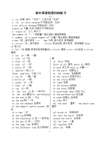 初中英语短语归纳复习