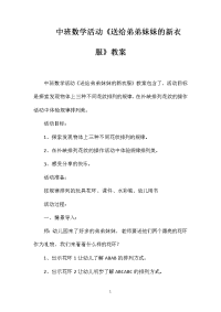 中班数学活动《送给弟弟妹妹的新衣服》教案