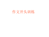 《作文开头训练》PPT课件