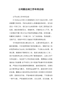 公司新出纳工作年终总结.docx