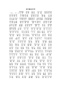 中考初中语文重点字词