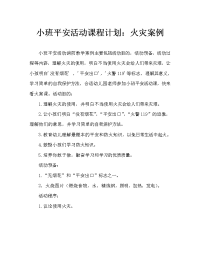 幼儿小班安全活动教案：火教案