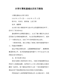 2019大学计算机基础认识实习报告