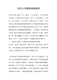 当代大学教师述职报告