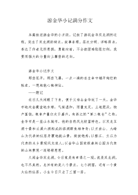 游金华小记满分作文.docx