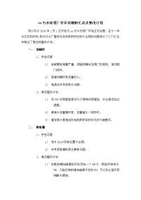 xx污水处理厂存在的问题的汇总及整改计划