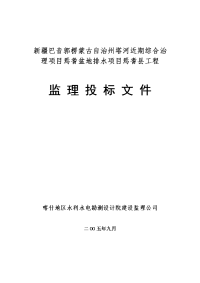 新疆巴音郭楞蒙古自治州塔河近期综合治理项目焉耆盆地排水项目焉耆县工程监理投标文件