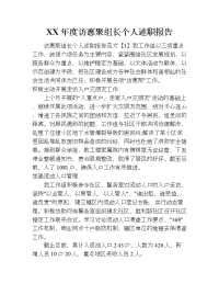 xx年度访惠聚组长个人述职报告