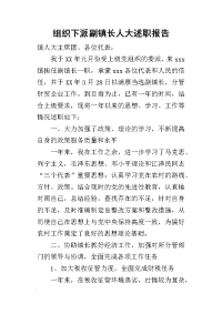 组织下派副镇长人大的述职报告