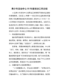 青少年活动中心xx年度培训工作总结