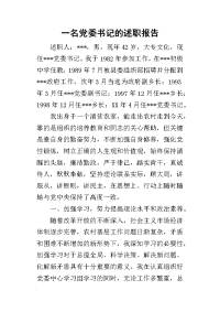 一名党委书记_述职报告