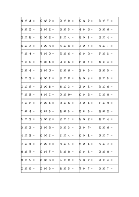 人教版小学数学以内的乘法口算练习题全套