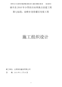 禄丰县2010年小型农田水利重点县建工程7标段现场施工方案