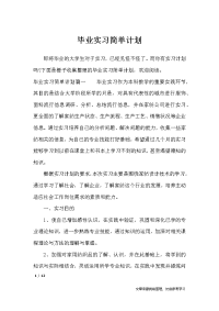 毕业实习简单计划-工作计划