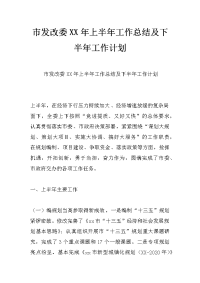 市发改委xx年上半年工作总结及下半年工作计划