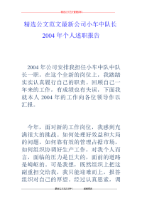 公司小车中队长2004年个人述职报告