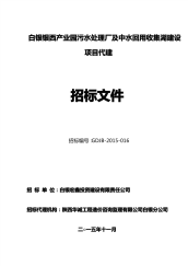 招标文件白银银西产业园污水处理厂与中水回用收集湖建设项目代建