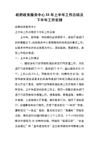 政府政务服务中心xx年上半年工作总结及下半年工作安排