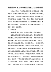 经贸委xx年上半年机关效能活动工作总结