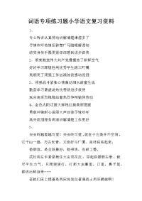 词语专项练习题小学语文复习资料