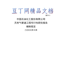 油气项目可行研究报告编制规定天然气管道工程