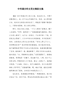 中考满分作文范文精彩文集.doc