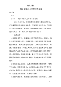 统计信息科上半年工作总结