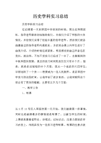 历史学科实习总结